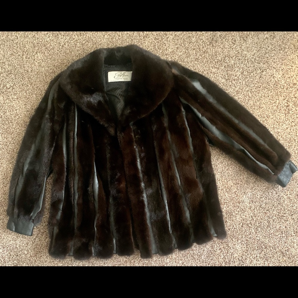 BEVERLY HILLS EAGLE FURS CUSTOM 1950’SMINK COAT WITH LEATHER IN BETWEEN THE FUR